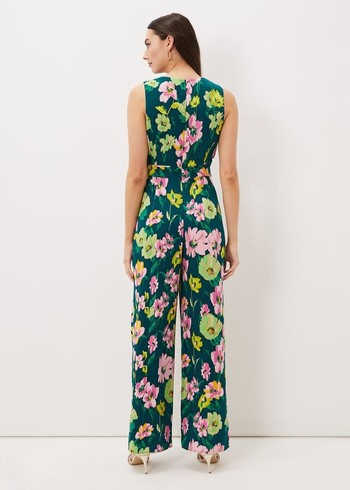 Phase Eight Effie Printed Jumpsuit Turquoise/Multicolor Canada | VUPAZS-381